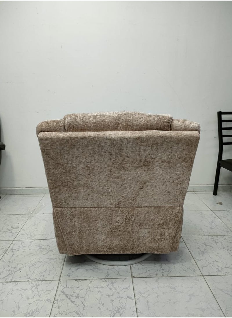 Multi Home Furniture - Plush Manual Recliner Chair with Adjustable Backrest and Footrest MH-1804 BEIGE - Image 1