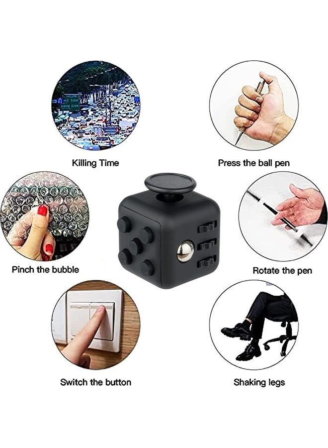 BEBLOSSOM 3-piece fidget toy set – fidget cube, sensory toy, infinity cube and spinner, stress relief and anxiety relief finger toys for kids and adults, portable desk toys and office gift (black) - Image 5