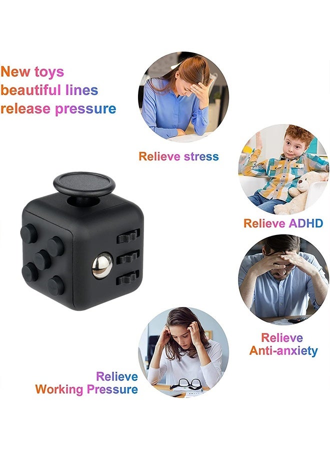 BEBLOSSOM 3-piece fidget toy set – fidget cube, sensory toy, infinity cube and spinner, stress relief and anxiety relief finger toys for kids and adults, portable desk toys and office gift (black) - Image 4