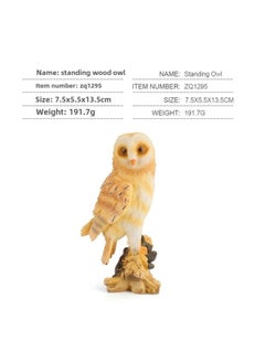 Simulation Bird Bird Model Ornaments Toy Bald Eagle Owl Eagle Wild Animal Raptor Outfit-Color:Zq1295 Station Wood Owl 191.7g
