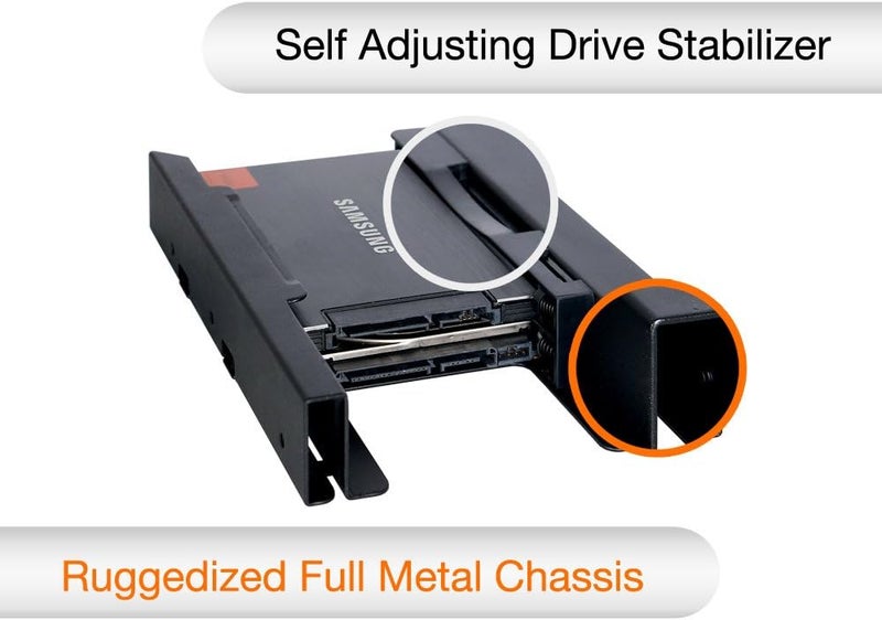 Icy Dock Tool-Less 2 Bay 2.5 Inch SSD to 3.5 Inch Dual Internal Hard Disk Drive Metal SSD Mounting Bracket | EZ-Fit PRO MB082SP - Image 5