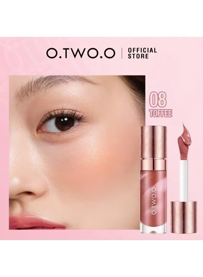 أو.تو.أو O.TWO.O أحمر خدود سائل طبيعي يدوم طويلاً -08 توفي - Image 1