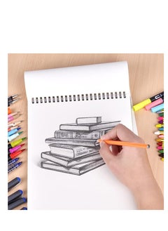 تانياز 70 ورقة، كتاب رسم للمبتدئين ولوحة رسم ورق خرطوشة بيضاء بأحجام لاستخدام الوسائط المختلطة  - Image 2
