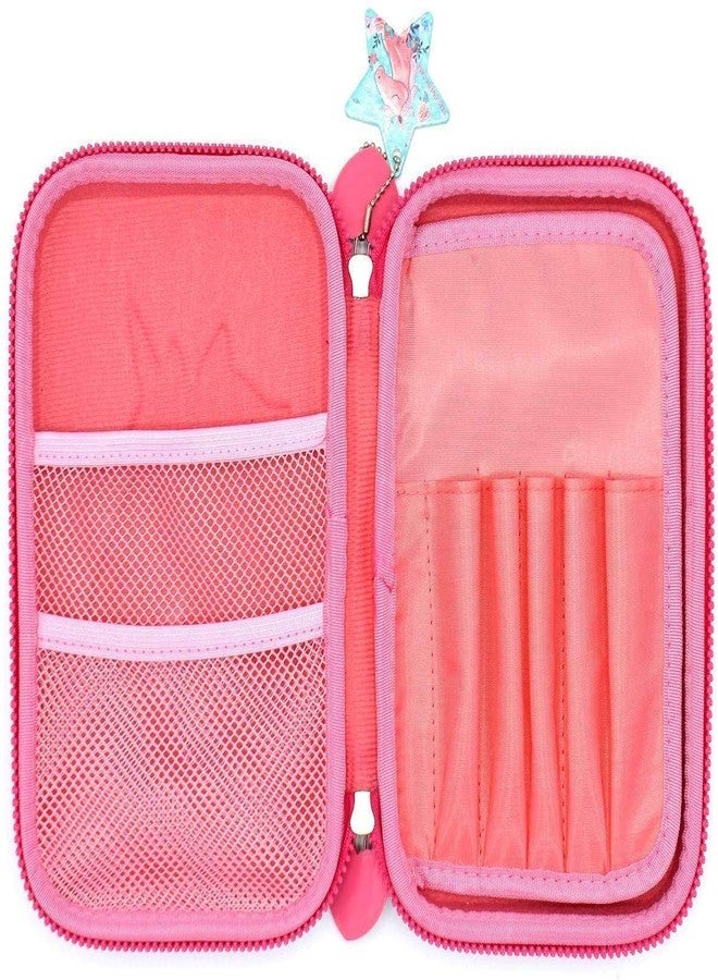 Trusmile™ Premium & Stylish Printed Large Capacity Unicorn Hardtop EVA Pencil Case Organizer for School/ Kids/ Girls/ Women| Multipurpose Pen Holder Pouch (Unicorn Pink Angel) - Image 4