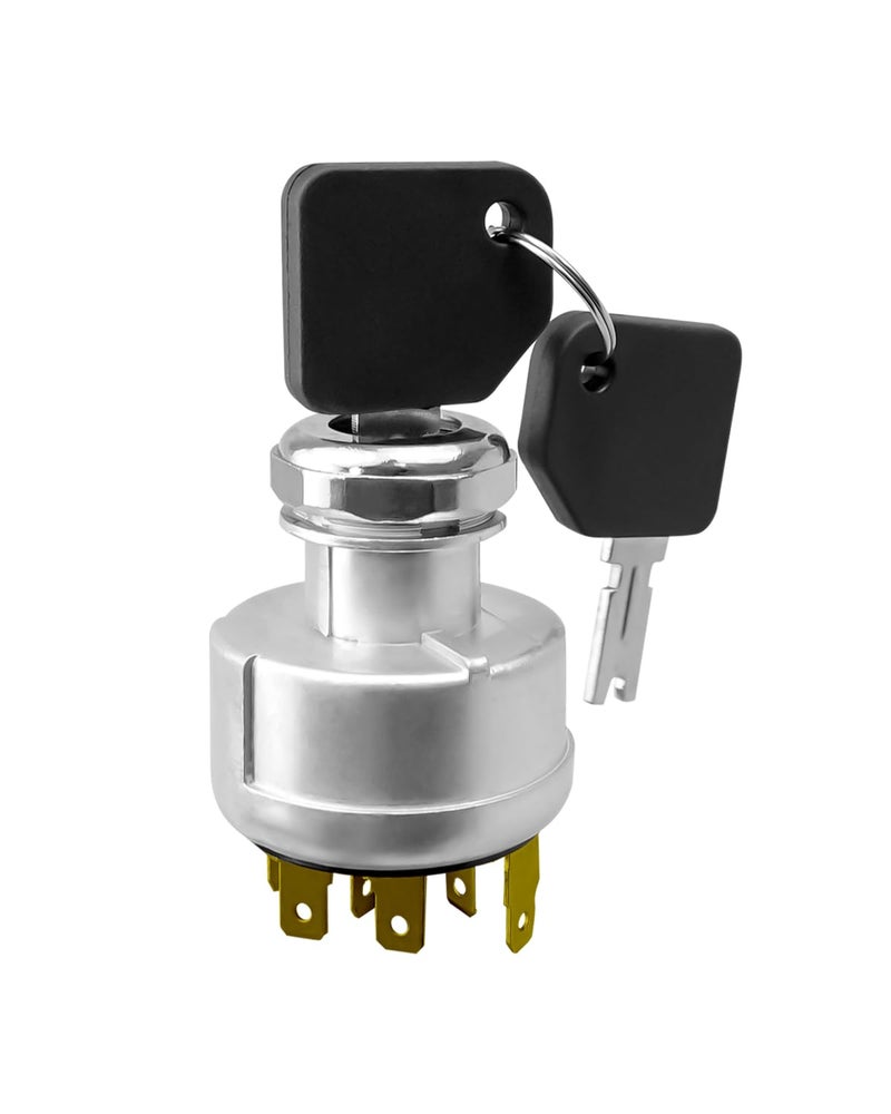 QLZOZB Ignition Starter Switch Replace 4292483 2782017 Compatible with POLLAK 31-297 Clark Forklifts, Starter Ignition Switch Assembly with 2 Keys - Image 1