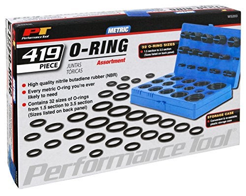 Performance Tool W5203 Metric O-Ring Assortment with 32 Sizes for Vehicle Maintenance and Repair, Nitrile Rubber (419-Piece) - Image 2