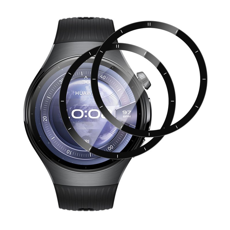 Azonee Screen Protector for Huawei Watch 5 46mm, 2 Pack, Soft HD Protective Film, Anti-Scratch, Full Coverage, Black - Image 3