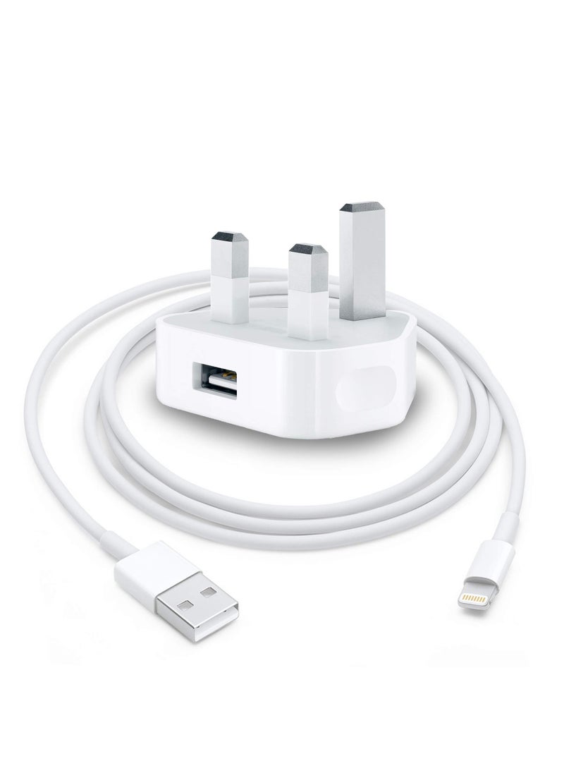 Generic - 3-Pin USB Power Adapter For Apple iPhone With Type C to Lightning Cable  -  White - Image 1