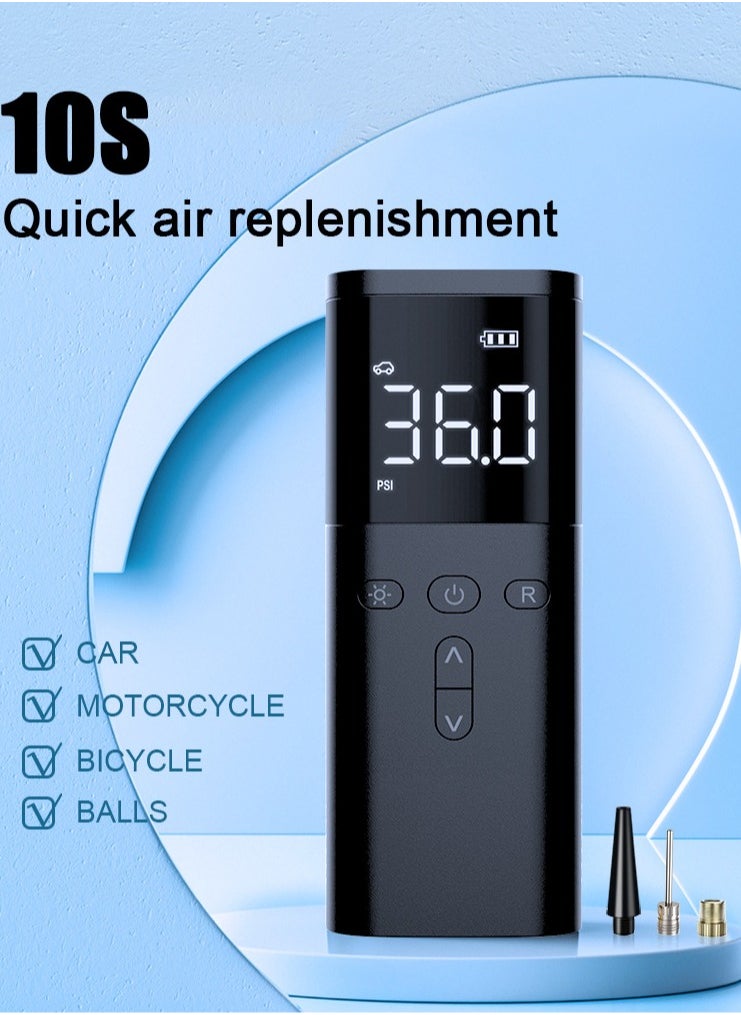 CSIRO Tire Inflator Portable Air Compressor, Cordless Super Fast Inflation Air Pump for Car Tires Fully Charged in 10 Seconds, Fast Inflation Small Tire Pump with LED Light for Car Bicycle Motor Ball  - Image 4