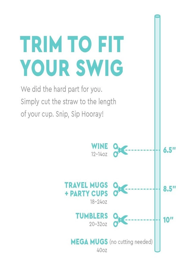 Swig Life مجموعة غطاء القش من سويغ، 3 قش قابلة لإعادة الاستخدام مع 3 أغطية سيليكون للقش، غطاء قابل للتخصيص، متوافق مع أكواب 40 أونصة، ملحقات الكوب (الأحباء) - Image 4