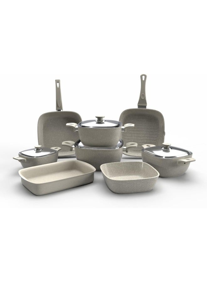 توب شيف مجموعة مكونة من 12 أواني طهي جرانيت غير لاصقة - Image 1