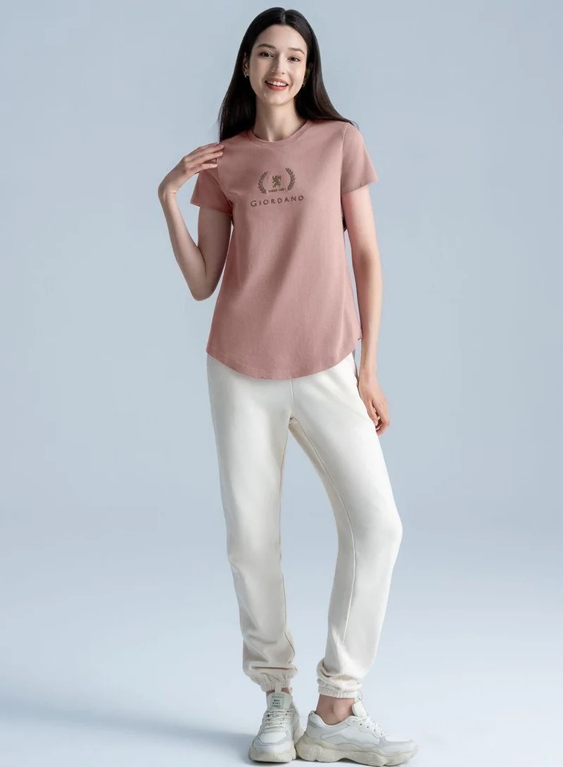 GIORDANO Women’s Cotton Jersey Crew Neck Print Tee