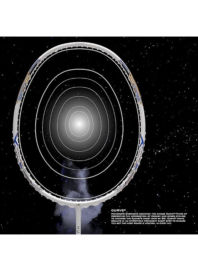 HUNDRED - NUCLEAR 72 Carbon Fibre Unstrung Badminton Racket with Full Racket Cover | For Professional Players | 72 grams | Maximum String Tension - 32lbs - Image 1