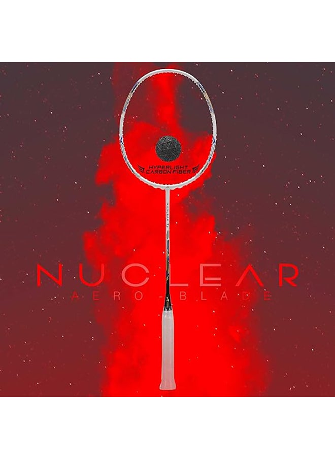 HUNDRED - NUCLEAR 72 Carbon Fibre Unstrung Badminton Racket with Full Racket Cover | For Professional Players | 72 grams | Maximum String Tension - 32lbs - Image 1