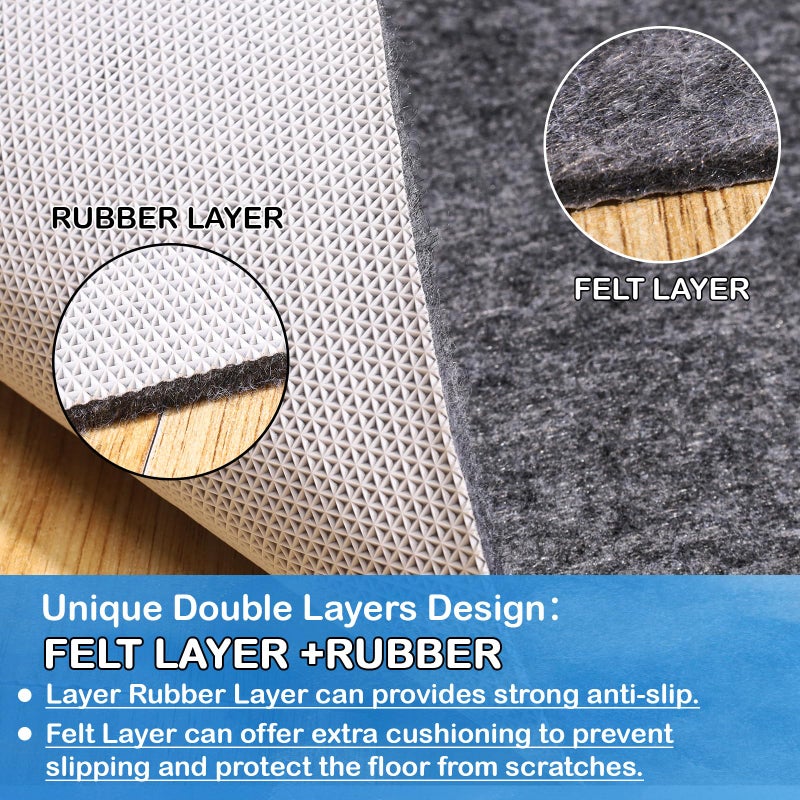 TUOTPE Non-Slip Rug Pads 8 x 10 ft, 100% Waterproof Extra Large Area Rugs Non Skid Rug Pad for All Floors and Finishes Durable Hardwood Floor Protective Felt Keeps Rugs in Place, Safe and Secure - Image 5