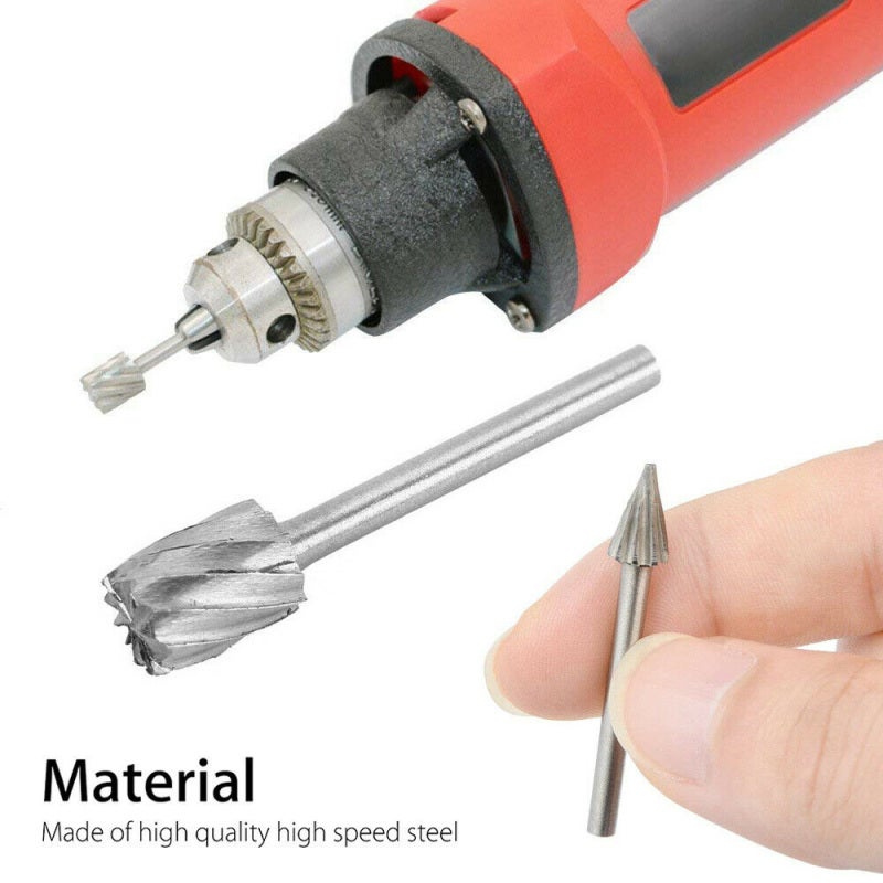 Carbide Burr 20Pcs Wear-Resistant Solid High Speed Steel Grinder Bits - Precised Cut Design Rotary Tools for DIY Carving Drilling Wood Glass Engraving - Image 3