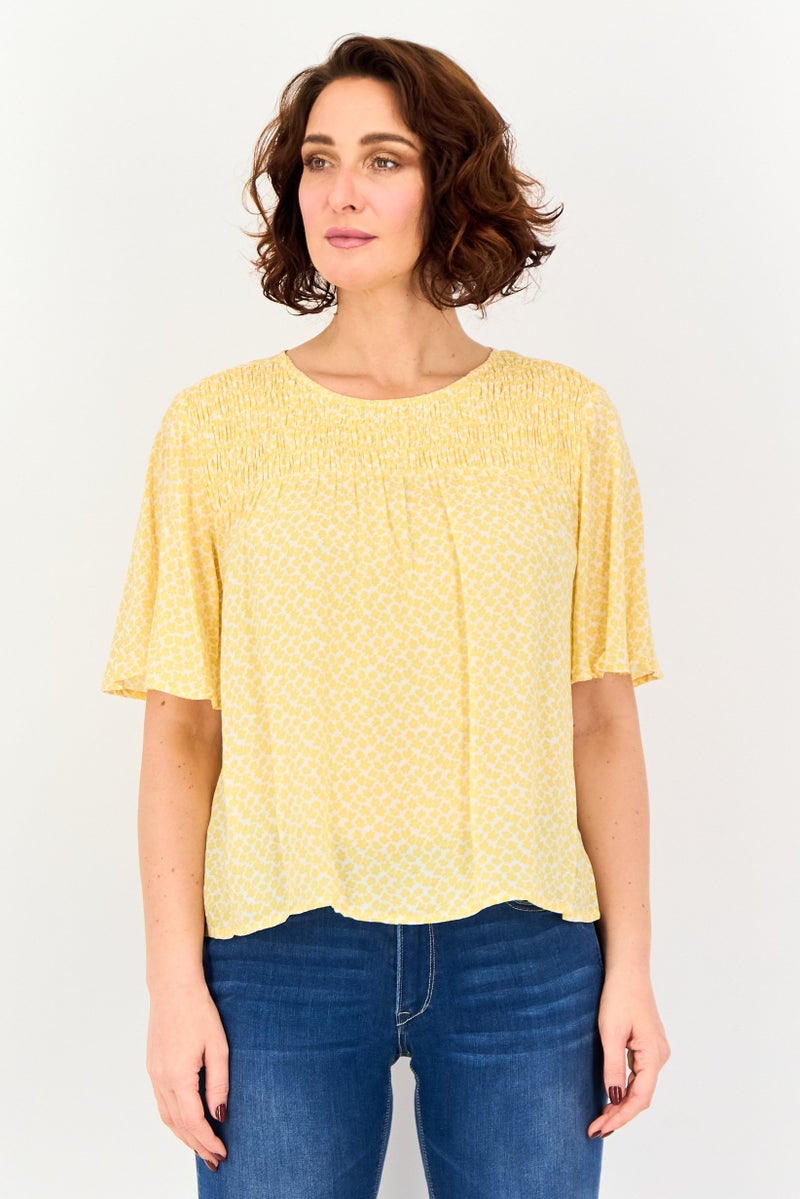 Levi's Women Round Neck Allover Print Short Sleeve Top, Multicolor - Image 1