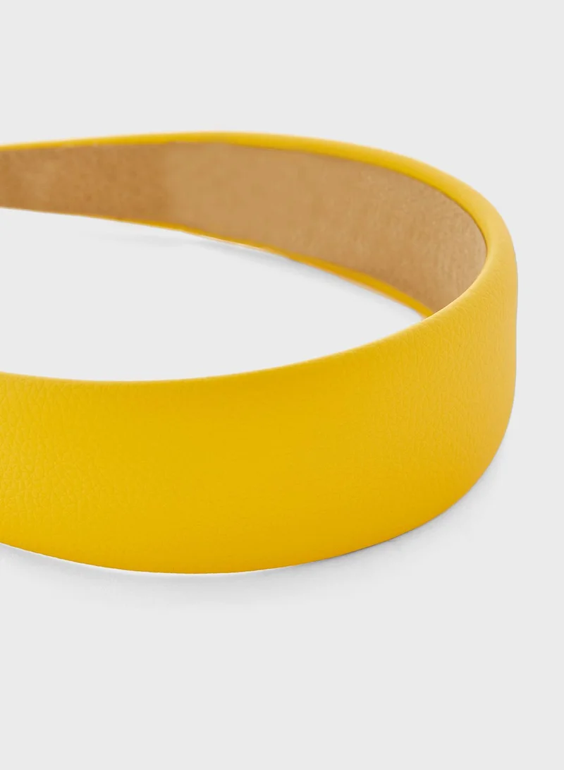 ELLA Wide Faux Leather Headband
