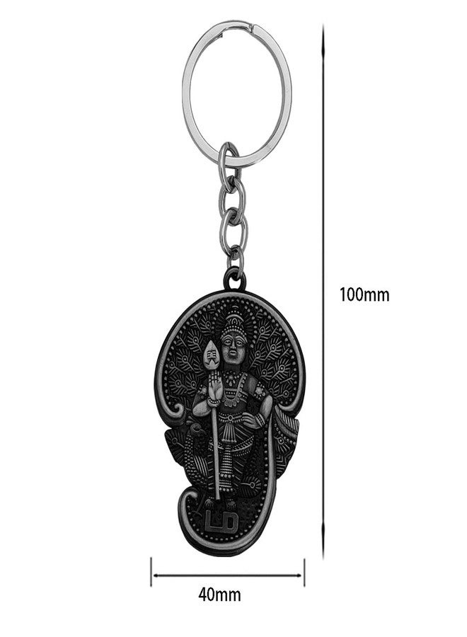 M Men Style Tamil Om Murugan Kartikeya Kumara Kumaraswami Subrahmanyam Locket With Chain Grey Zinc Metal 00 Keychain And Keyring Gift For Men And Women - Image 3