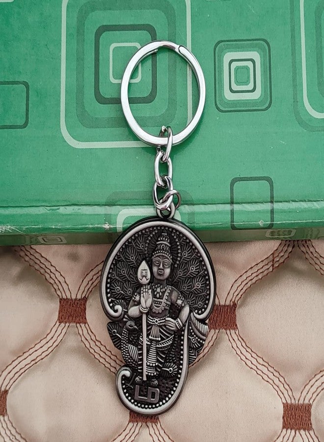M Men Style Tamil Om Murugan Kartikeya Kumara Kumaraswami Subrahmanyam Locket With Chain Grey Zinc Metal 00 Keychain And Keyring Gift For Men And Women - Image 4