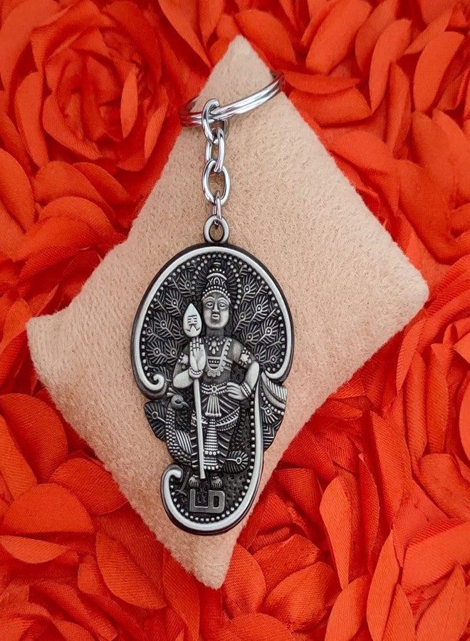 M Men Style Tamil Om Murugan Kartikeya Kumara Kumaraswami Subrahmanyam Locket With Chain Grey Zinc Metal 00 Keychain And Keyring Gift For Men And Women - Image 5