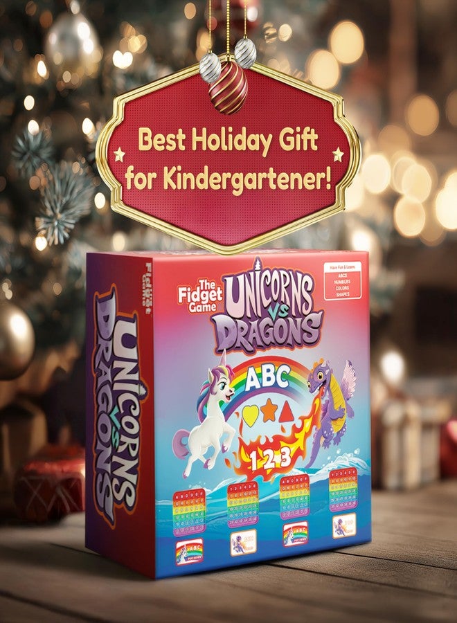 THE FIDGET GAME Unicorns vs Dragons, Fun Educational ABC Toys to Learn Alphabet, Numbers, Shapes & Colors, Interactive Learning Tools for Pre-K & Kindergarten - Image 2