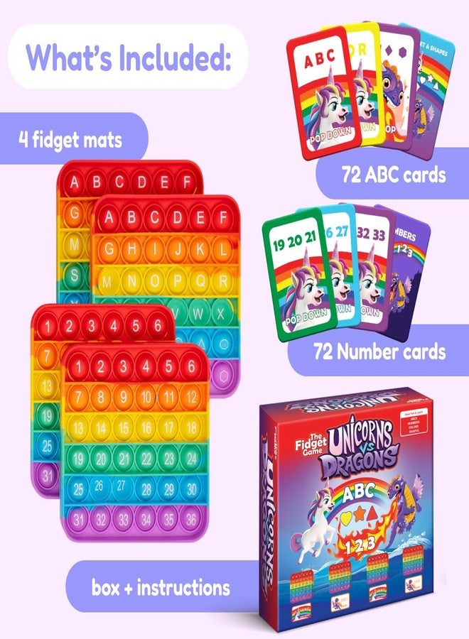 THE FIDGET GAME Unicorns vs Dragons, Fun Educational ABC Toys to Learn Alphabet, Numbers, Shapes & Colors, Interactive Learning Tools for Pre-K & Kindergarten - Image 3