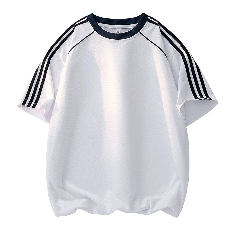 American Short-Sleeved T-Shirt Men'S Summer Heavy Trendy Brand Men'S Half-Sleeved Ice Silk T-Shirt - Image 1