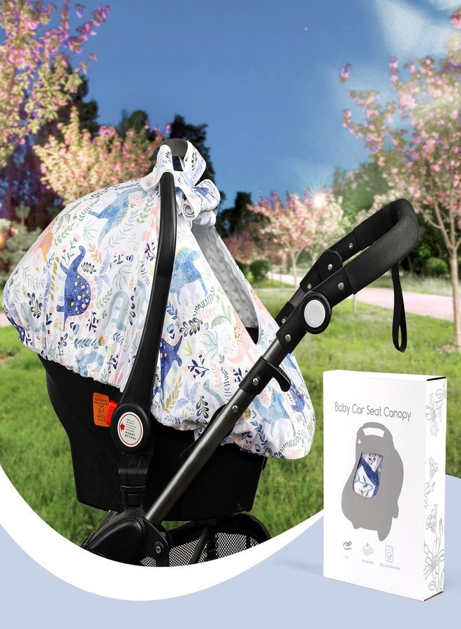 Pea Pod Winter Baby Car Seat Cover for Newborn, Warm Infant Car Seat Canopy Covers with 2 Layers Windows of Breathable Mesh/Fabric, Lightweight Polyester/Thick Minky Dot Backing, Universal Fit - Image 3