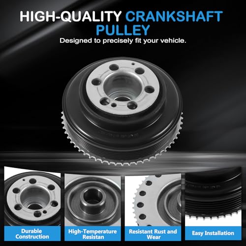 Kessocco Crank Shaft Belt Pulley LR078547 LR068885 LR025252 LR073331 Harmonic Balancer Crankshaft Pulley for 2012-2019 LR2 Range Rover Evoque Velar Discovery Sport 2.0L - Image 5
