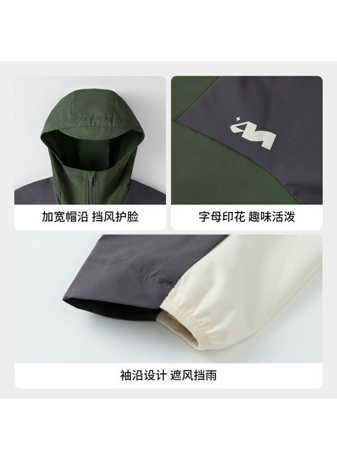 Annil Kids' Jacket Boys & Girls 2025 Autumn New Fleece-lined Windproof Color-blocking Warm Hooded Coat - Image 4