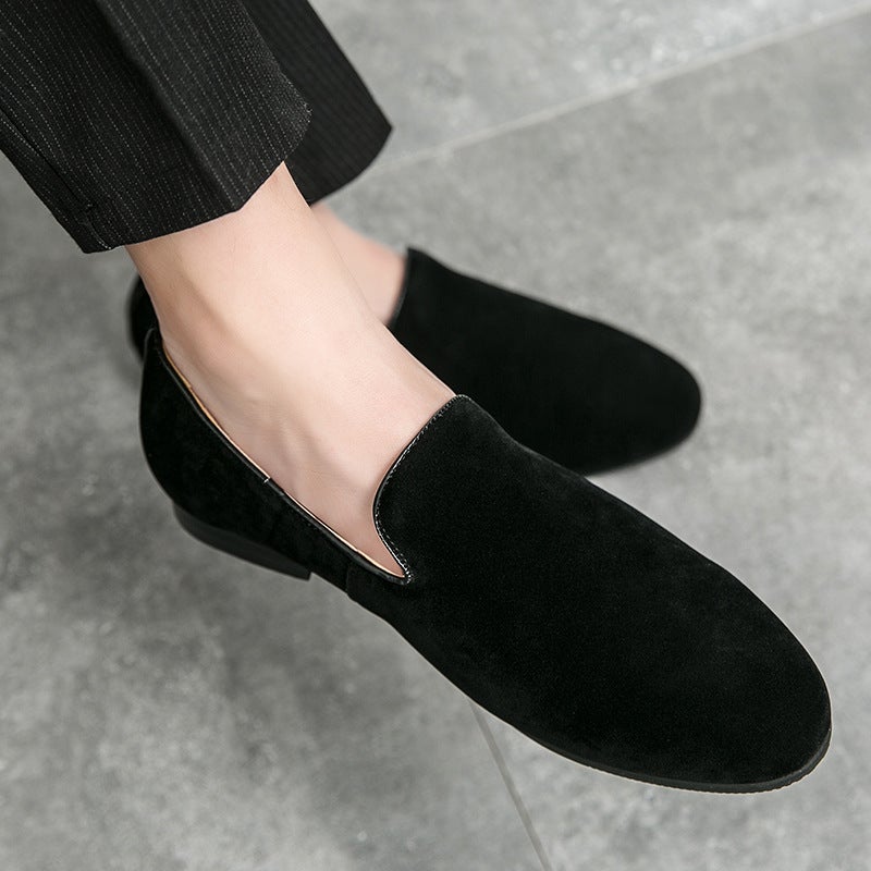 British Small Leather Shoes Men'S Autumn Frosted Pointed Hair Stylist Inner Height Lazy Size Casual Platform Peas Shoes - Image 4