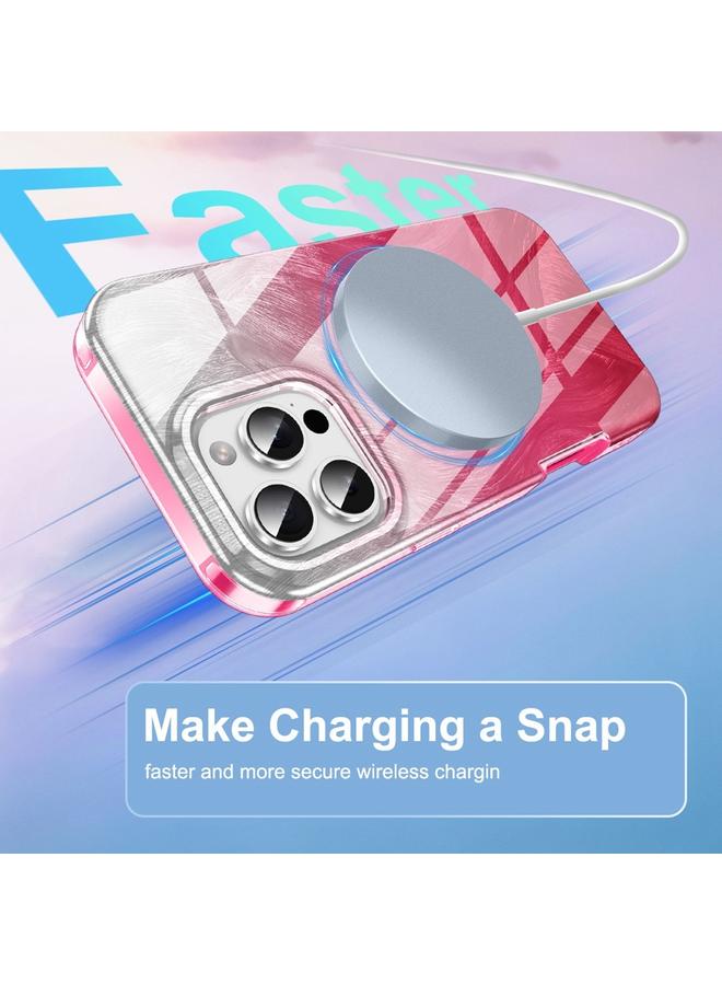 إيروريكس جراب هاتف Iphone 16 Pro IMD Gradient Feather Pc Hybrid TPU (أحمر وردي) - Image 2