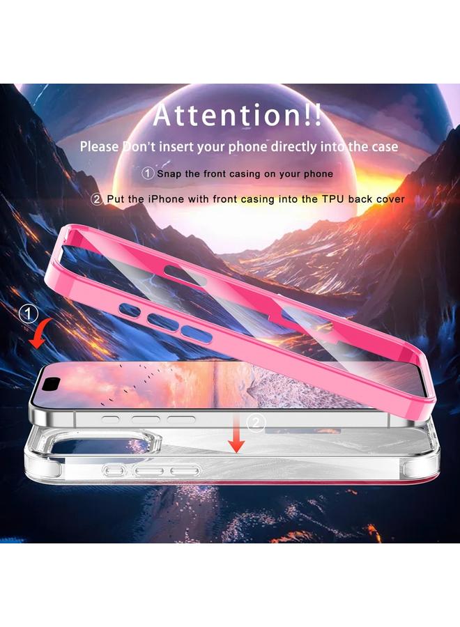 إيروريكس جراب هاتف Iphone 16 Pro IMD Gradient Feather Pc Hybrid TPU (أحمر وردي) - Image 3