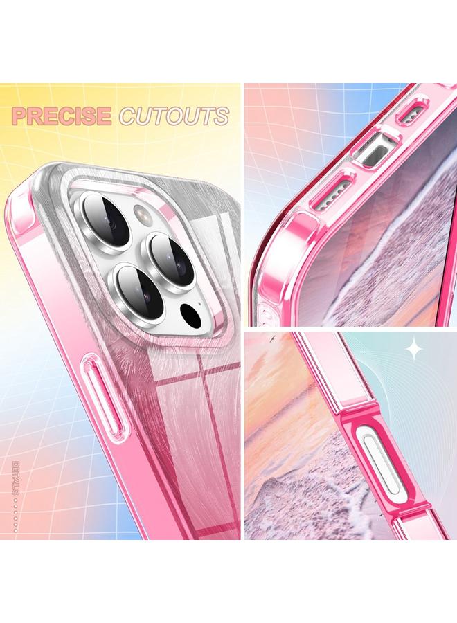 إيروريكس جراب هاتف Iphone 16 Pro IMD Gradient Feather Pc Hybrid TPU (أحمر وردي) - Image 4