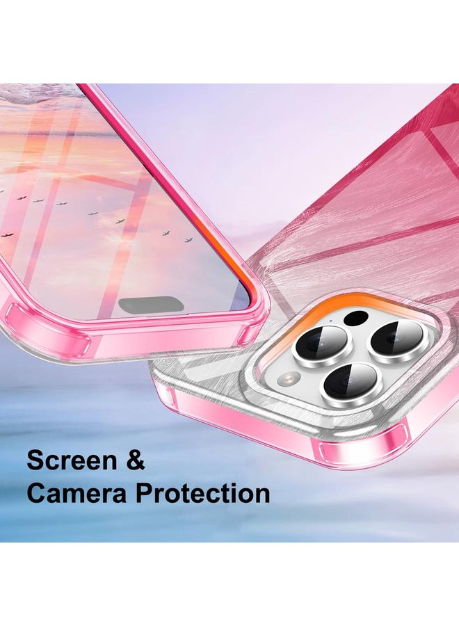 إيروريكس جراب هاتف Iphone 16 Pro IMD Gradient Feather Pc Hybrid TPU (أحمر وردي) - Image 5