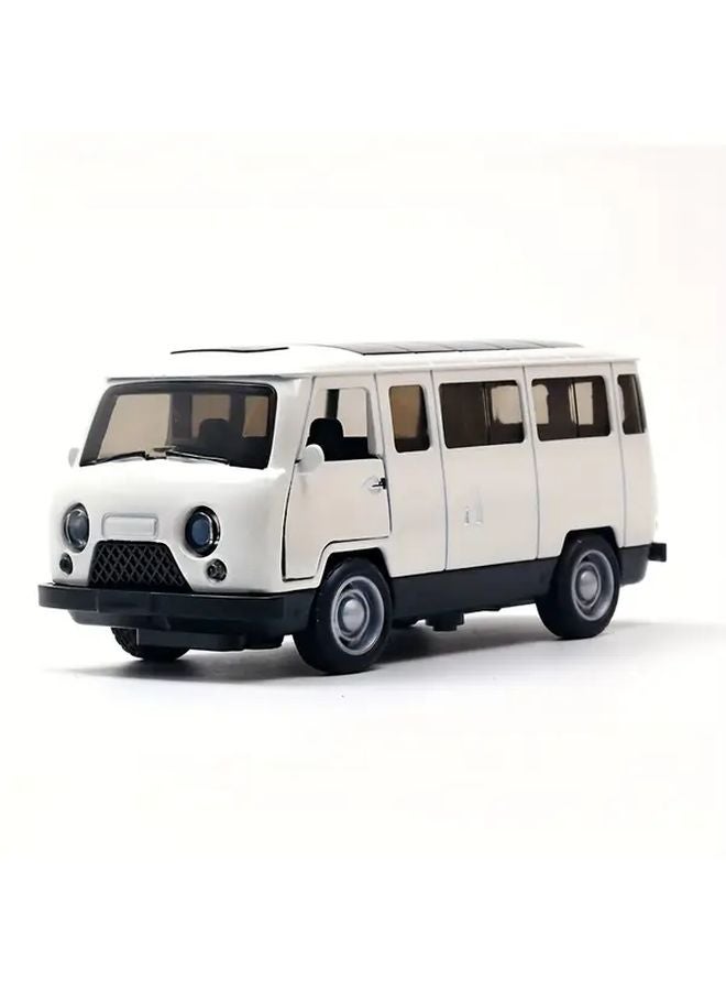 White Retro Metal Bread Truck Model With Opening Doors Durable Toy Car Gift - Image 2