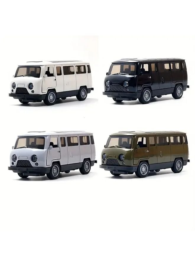 White Retro Metal Bread Truck Model With Opening Doors Durable Toy Car Gift - Image 5