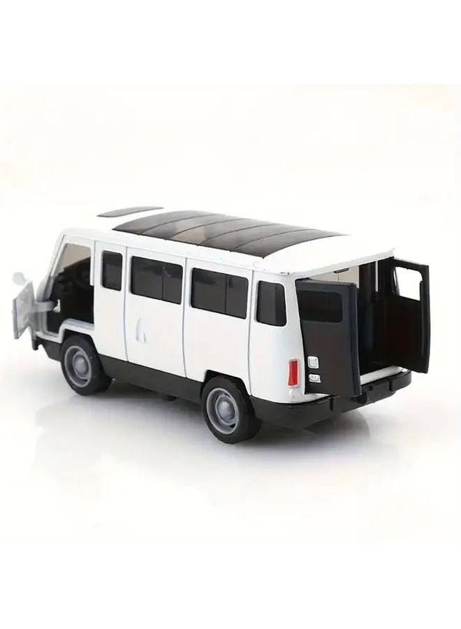 White Retro Metal Bread Truck Model With Opening Doors Durable Toy Car Gift - Image 3