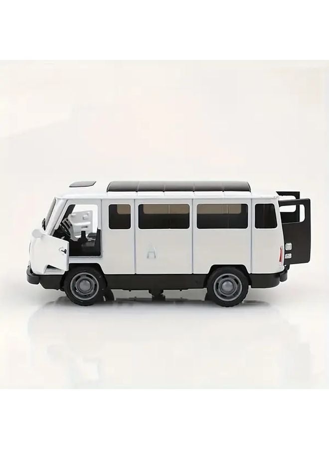 White Retro Metal Bread Truck Model With Opening Doors Durable Toy Car Gift - Image 4