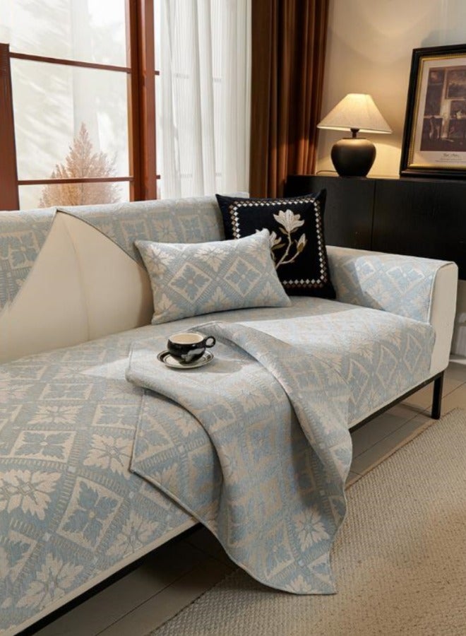 Grey Sofa Cover, Chenille Couch Cover Cloth Non-Slip Sofa Slipcover 90 x 160cm Sofa Protector Washable for Living Room Furniture Protector - Image 5