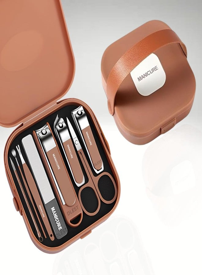 Buyntry 8 in 1 Stainless Steel Pedicure Care Grooming kit with Case,Travel Mini Manicure Set Nail Clipper Set, Professional Ultra Sharp Sturdy Fingernail and Toenail Clipper Cutters - Image 1