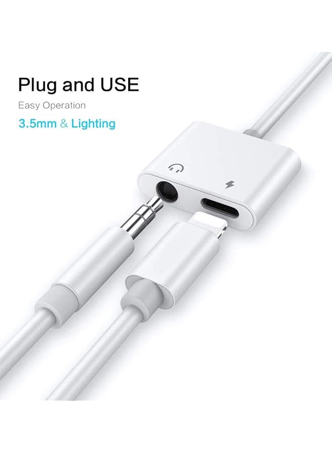 إيروريكس محول سماعة رأس 2 في 1 لشاحن آيفون وموزع صوت Aux لجهاز آيباد وآيبود متوافق مع جميع أجهزة آي أو إس، عبوتان - Image 2