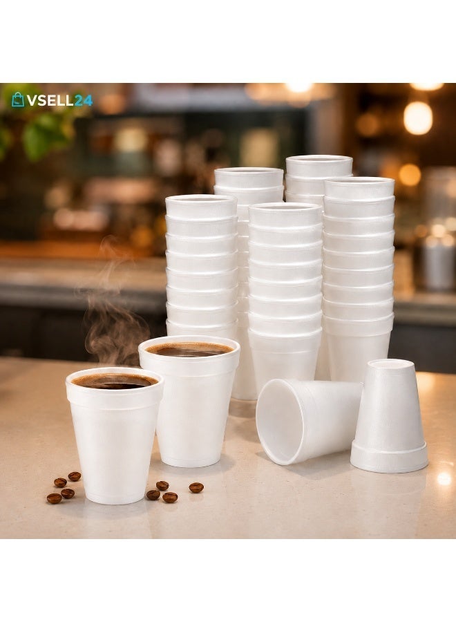 vsell24 6 oz Foam Disposable Cups – Insulated Hot & Cold Beverage Cups for Parties, Events, Cafés & Everyday Use - Image 3