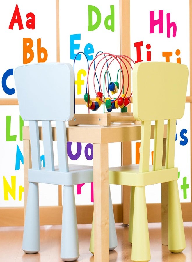 Whaline 9 Sheet Alphabet Letters Window Clings 26 Uppercase & Lowercase Letters Reusable Window Decals for Preschool Classroom Playroom Nursery Decorations - Image 3