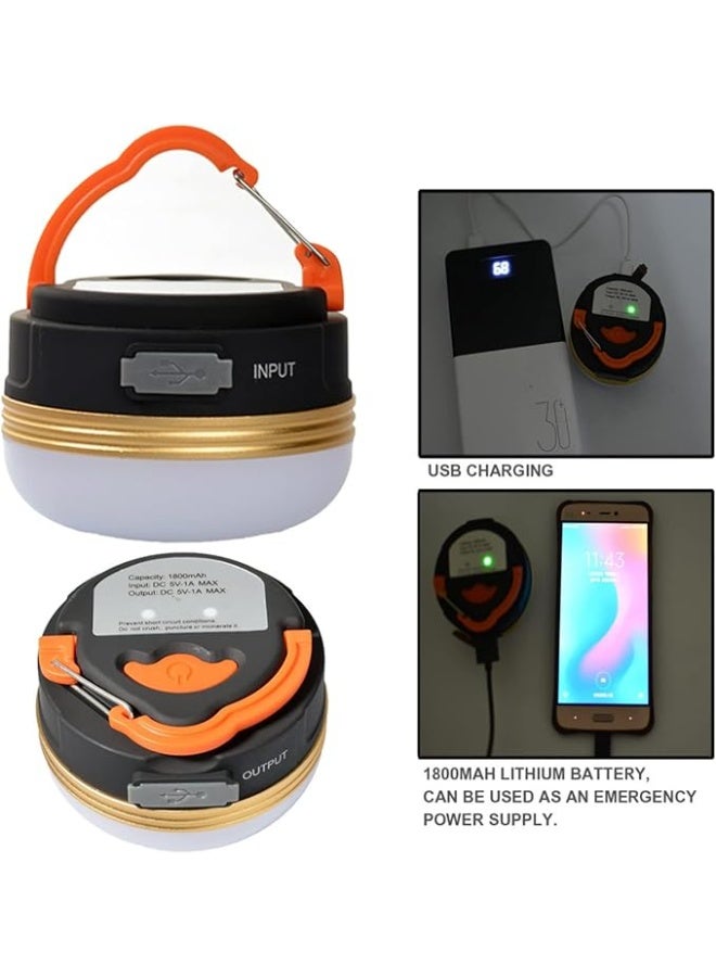 مصابيح تخييم صغيرة محمولة مزودة بـ USB، مصباح LED قابل لإعادة الشحن للخيام، مصباح خارجي معلق مقاوم للماء للتخييم والمشي لمسافات طويلة وحالات انقطاع التيار الكهربائي وحالات الطوارئ المتعلقة بالهواتف المحمولة - Image 5