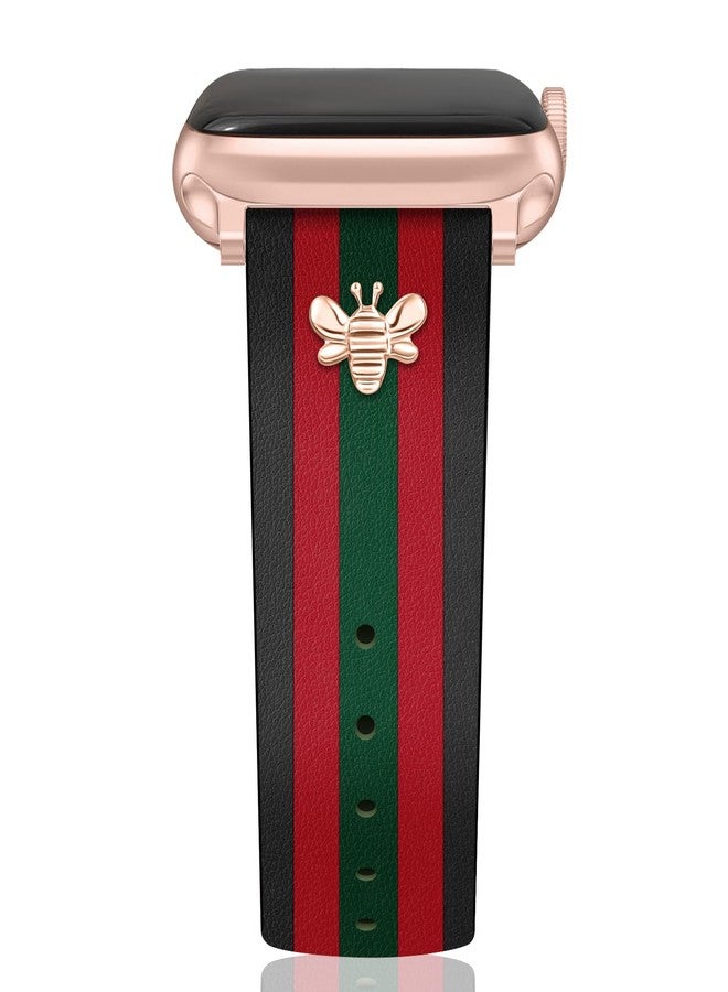 MOINSPIRE Designer Leather Bands with Charms Compatible with Apple Watch 38mm 40mm 41mm 42mm(S11/10) Women Men Genuine Leather Strap Elegant Wristbands for iWatch Series 11/10/9/8/7/6/5/3/2/1/SE/Ultra - Image 1