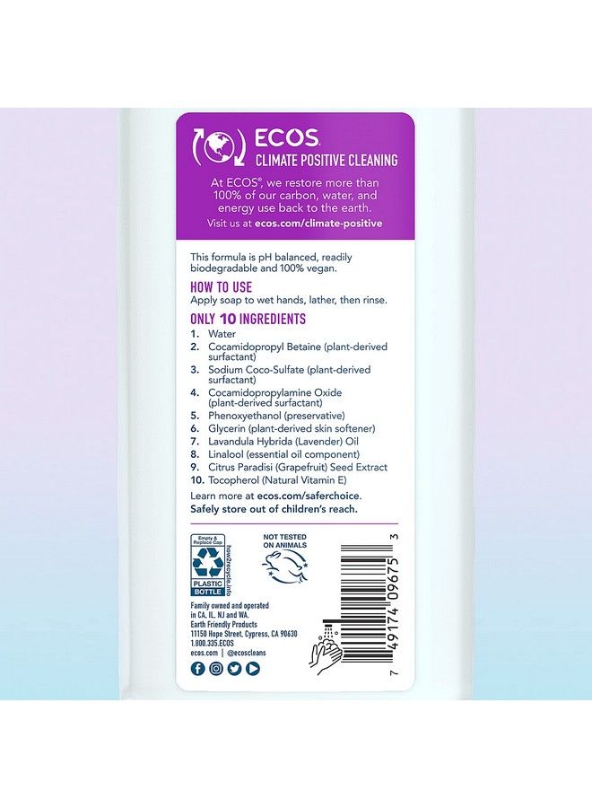 ECOS Hand Soap Hypoallergenic Lavender 32Oz Refill By Earth Friendly Products - Image 3