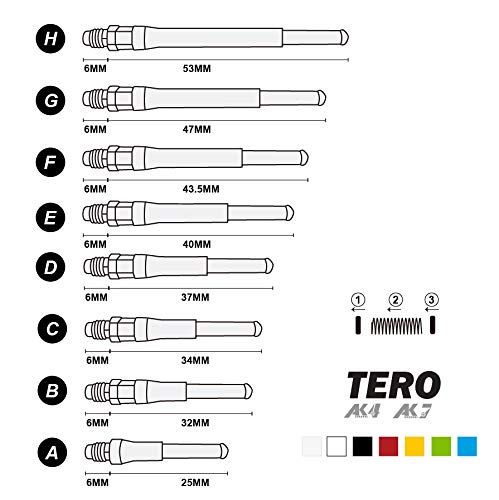 CUESOUL 4 pcs TERO AK7 Dart Shafts Built-in Spring Telescopic for Steel Tip Darts and Soft Tip Darts - Image 5