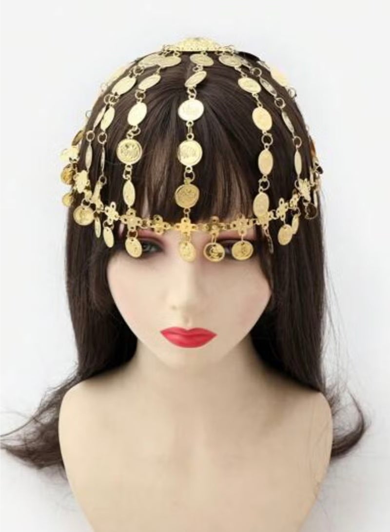 GIFT Saudi Metal Head Cover Chain Hat - Dance Party Dress-Up, Bridal Headdress, Perfect Gift for Saudi National Day and Saudi Foundation Day Celebrations. - Image 2